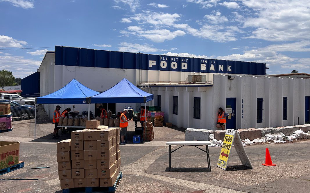 volunteers outside FFFC warehouse